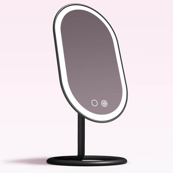 Fancii Vera lighted led vanity makeup mirror with stand Black