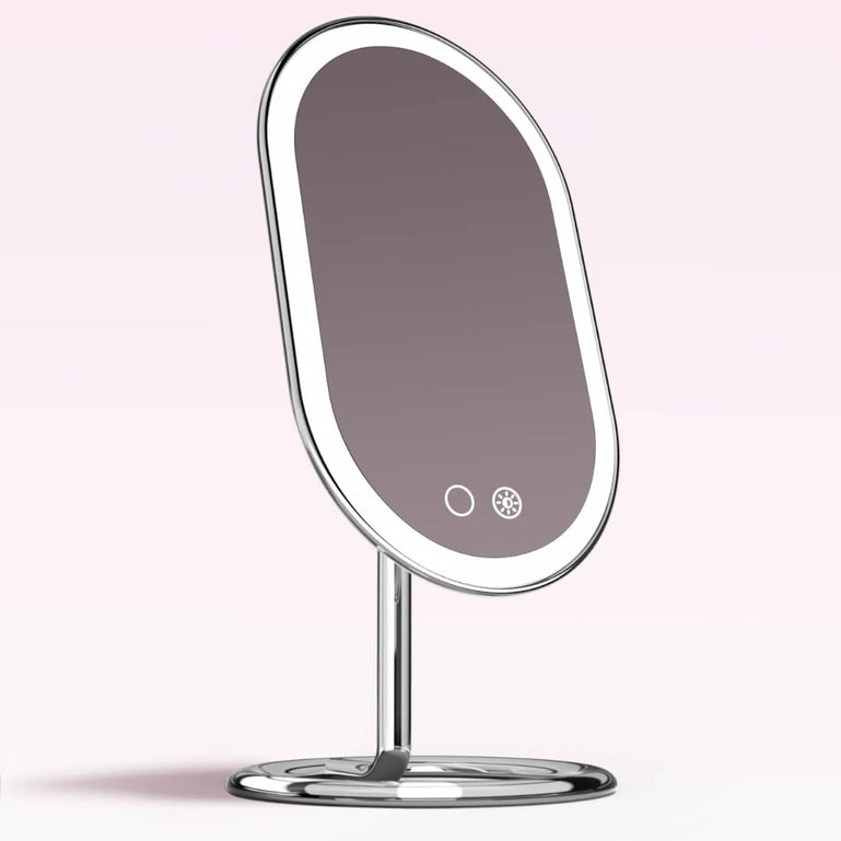 Fancii Vera lighted led vanity makeup mirror with stand Chrome