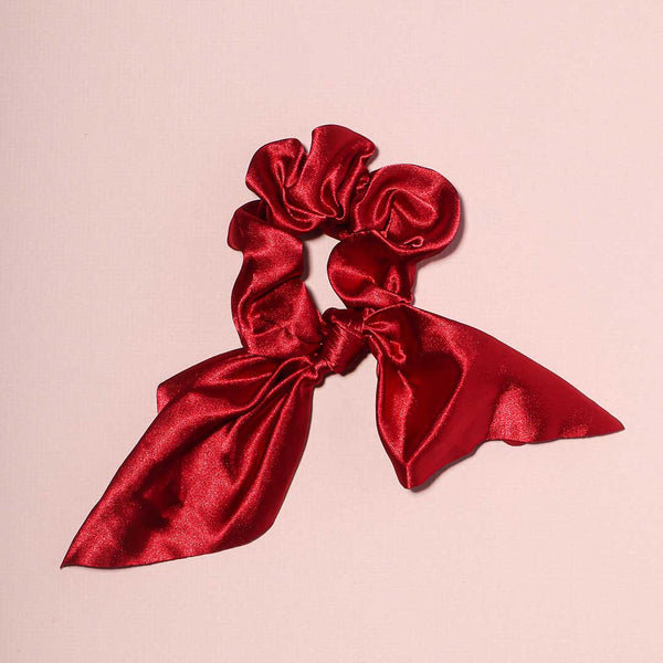 Fancii Elle satin headband hair tie scrunchies Merlot