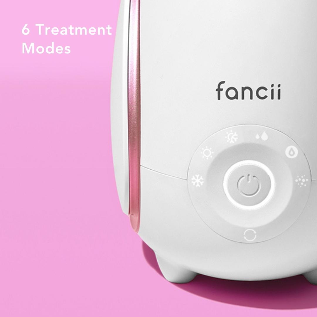PORE-PARAZZI Set | Rivo Facial Steamer + Clara Microdermabrasion Tool | Fancii & Co. Pearl White / Pink